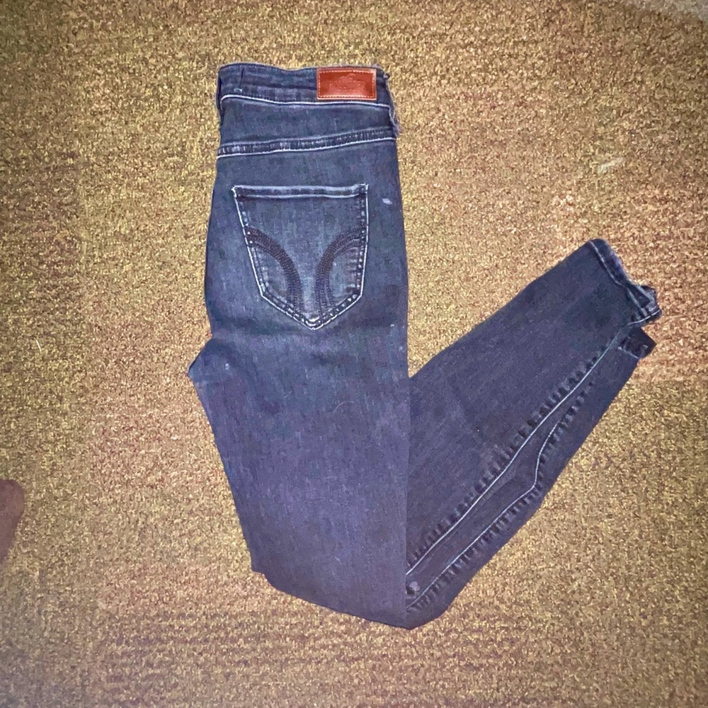 Black, ripped, Hollister jeans